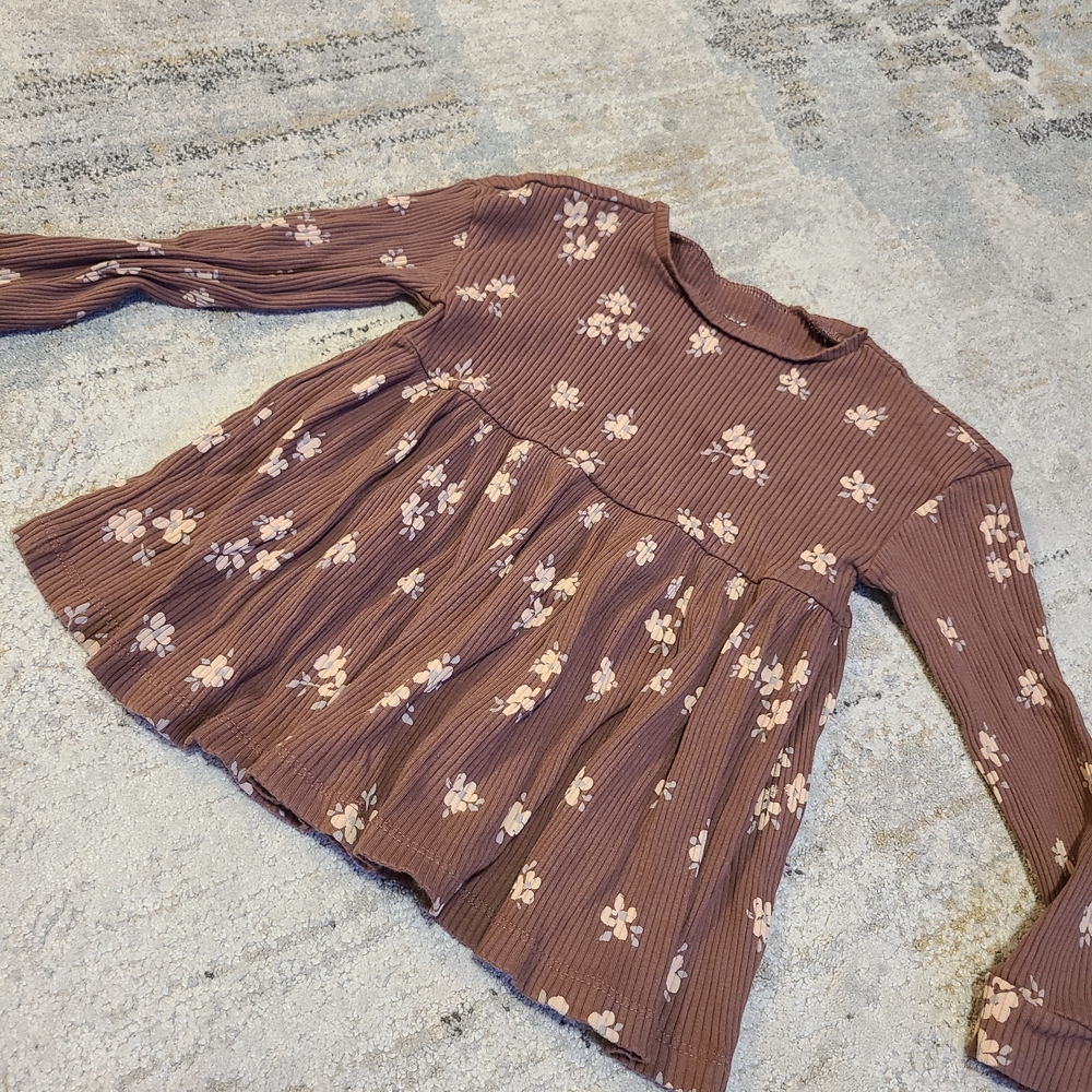 Floral Long Sleeve Kids Blouse
